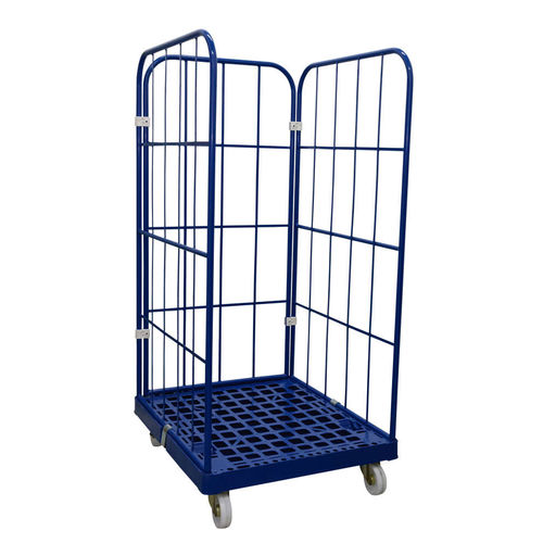 Container aramado com rodas com prateleiras - MRP070815-3S-GBL - Arcawa GmbH - de tela metálica / 3 tabuleiros / com base em plástico