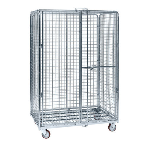Container aramado com rodas com prateleiras - SRC120818 - Arcawa GmbH - de tela metálica / antifurto