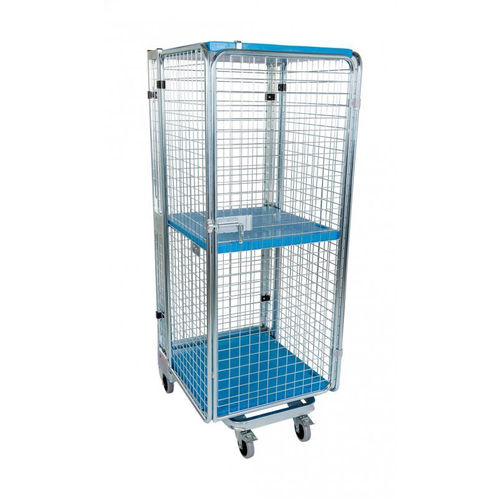 Container aramado com rodas multiusos - SRCNE-0708-N3-G - Arcawa GmbH - com prateleiras / de tela metálica / 4 painéis