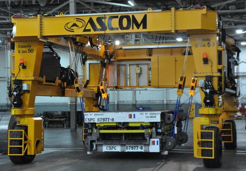 Guindaste de pórtico de rodas - RTG - Ascom SpA - para canteiros de construções pré-fabricadas / aéreo / de altura regulável