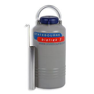 Dewar para amostras - Biotrek 3 - Statebourne Cryogenics Ltd. - para nitrogênio líquido / de acondicionamento / em alumínio