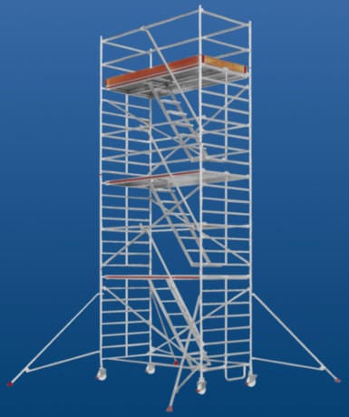 Torre de andaime móvel - 6573 series - European Special Ladders, S.A. (ESLA) - para fachada / modular / com escada