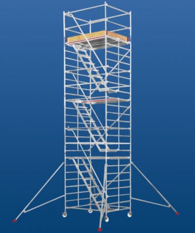 Torre de andaime móvel - 6576 series - European Special Ladders, S.A. (ESLA) - para fachada / modular / com escada