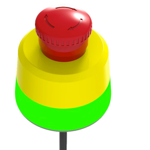 Botão de comando botão cogumelo - CC80 - COMITRONIC - BTI - de freio de emergência / IP65 / com iluminação LED