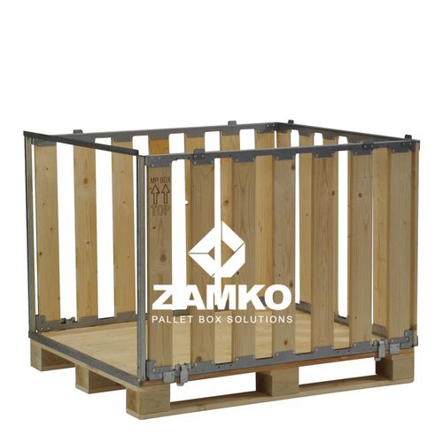 Caixa-palete em madeira - MPB.b80.W - ZAMKO - de armazenamento / empilhável / com abertura lateral