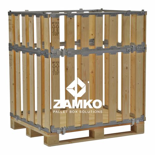 Caixa-palete em madeira - MPB.b120 - ZAMKO - de armazenamento / dobrável / normalizada