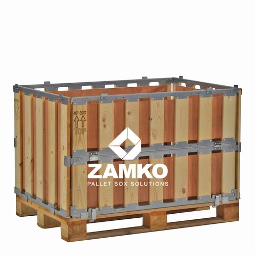 Caixa-palete em compensado - MPB.e70.FC - ZAMKO - de armazenamento / dobrável / com tampa