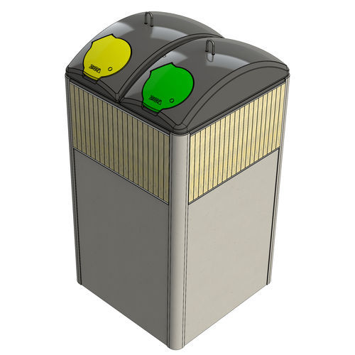 Lixeira em aço - RBin® Maxi Duo 3000 - Zweva Rotomoulding NV - em material plástico / enterrada / para resíduos urbanos