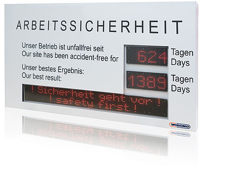 Painel de visualização de LED - WIBOND safety - WIBOND Informationssysteme GmbH - de 8 dígitos / de informação / para ambiente externo