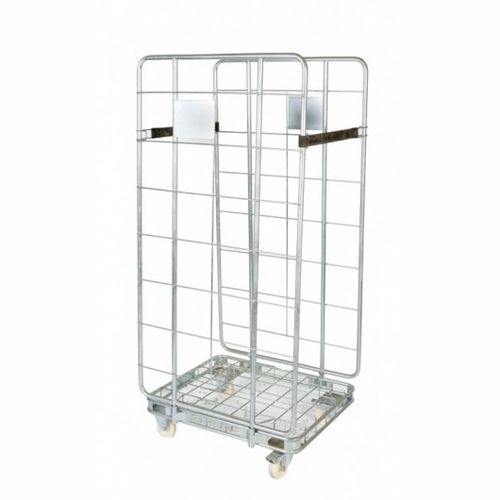Container aramado com rodas multiusos - SAS DUPLEIX - de tela metálica / 2 tabuleiros / modular