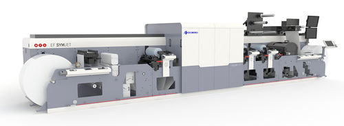 Impressora flexográfica em linha - EF SYMJET - MPS Systems - de 3 cores / para papel / a jato de tinta