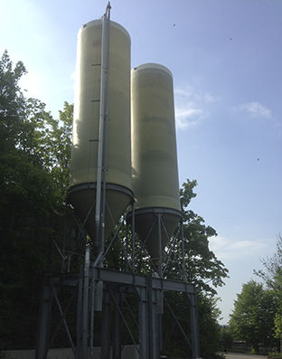 Silo com fundo cônico - GFK  - SILOTEC - para granulados / em PRFV / resistente a UV
