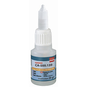 Cola de cianoacrilato - COSMO CA-500.120 - Weiss Chemie - para metais / para plástico / para borracha
