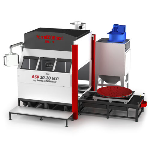 Máquina de shot peening automática - ASP ECO series - FerroECOBlast - com mesa giratória / para metais