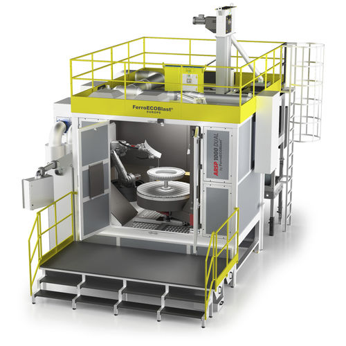 Máquina de shot peening robótica - ARSP - FerroECOBlast - com mesa giratória / para metais