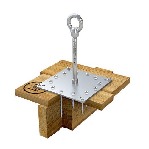Ponto de ancoragem antiqueda em aço inoxidável - ABS-Lock X-H-14+2 - SafetyConcept s.a. - para madeira