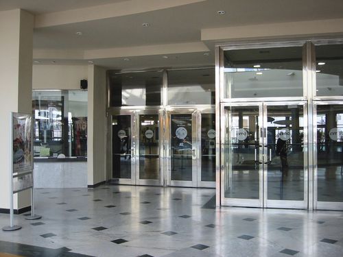 Porta de abrir - VPF series - ALFATECO MADRID S.A. - em vidro / para ambiente externo / antichama