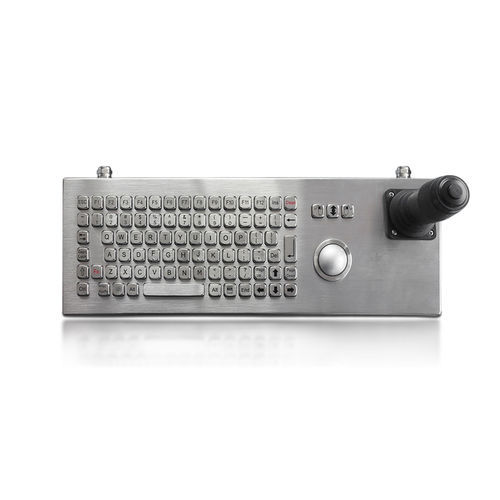 Teclado de mesa - K-TEK-A443-38-OTB-JS-FN-DT-DWP - Key Technology China Limited - com tecla Fn / mouse integrado com 3 teclas / 86 teclas