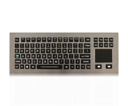Teclado embutido - K-TEK-M376TP-FN-BL-IL-DWP - Key Technology China Limited - com tecla Fn / mouse integrado com 2 teclas / 88 teclas