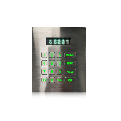 Teclado numérico 16 teclas - K-TEK-B134KP-VFD-BL-DWP - Key Technology China Limited - embutido / metálico / em aço inoxidável