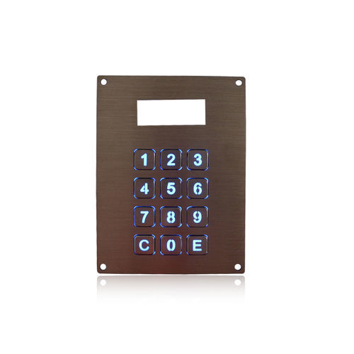 Teclado numérico 12 teclas - K-TEK-B85KP-AC-LCD-BL-DWP - Key Technology China Limited - embutido / metálico / em aço inoxidável