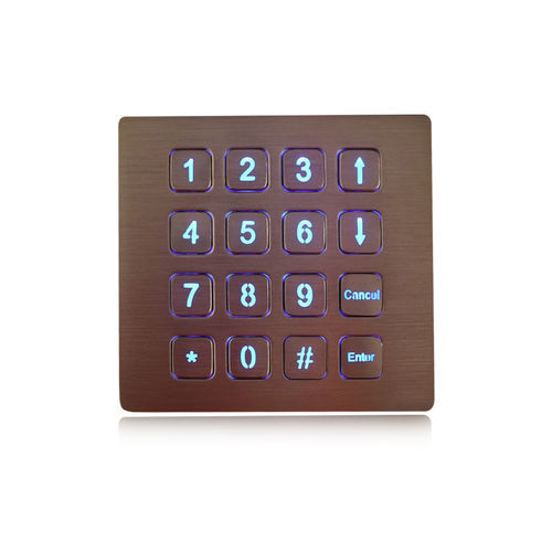 Teclado numérico 16 teclas - K-TEK-B86KP-AC-BL-DWP - Key Technology China Limited - embutido / metálico / antivandalismo