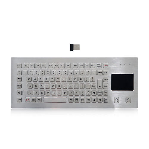 Teclado em aço inoxidável escovado - K-TEK-B380TP-FN-DT-DWP-2.4G - Key Technology China Limited - de mesa / com teclas mecânicas / com tecla Fn