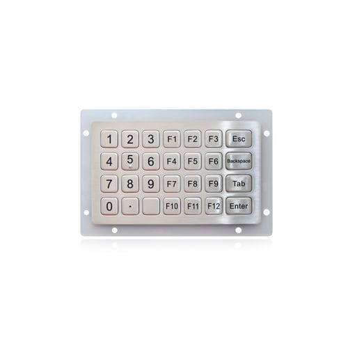 Teclado numérico 28 teclas - K-TEK-B138KP-28-DWP - Key Technology China Limited - embutido / em inox escovado / RS-232
