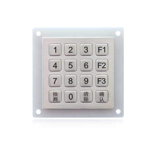 Teclado numérico 16 teclas - K-TEK-B60KP-16-AC-DWP - Key Technology China Limited - embutido / em aço inoxidável / antivandalismo