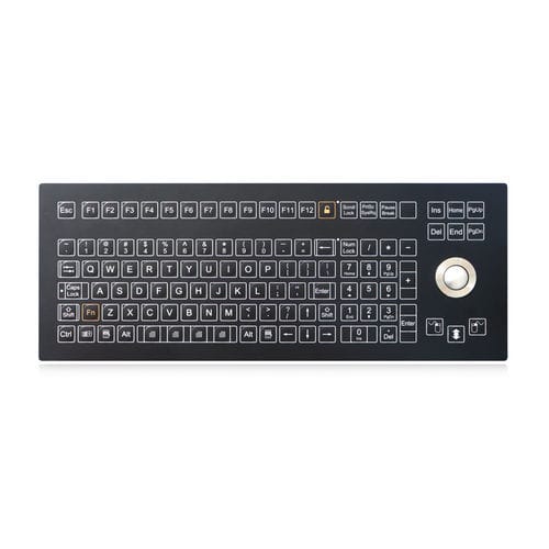 Teclado embutido - K-TEK-D405-25-OTB-KP-FN-SW - Key Technology China Limited - de membrana / mouse integrado com 3 teclas / 109 teclas