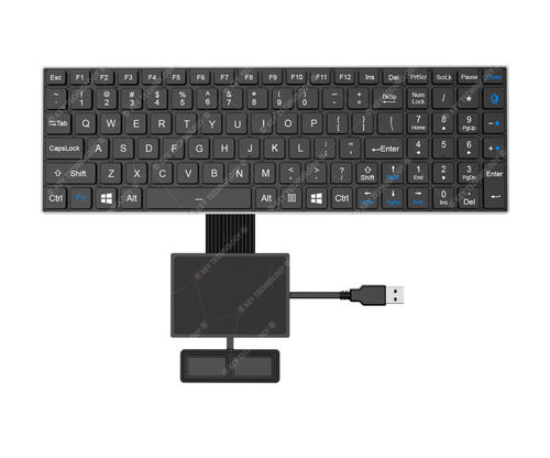 Teclado embutido - K-TEK-V340KP-FN-BL-FC-SC-DWP+TP85-DML-2K-FC - Key Technology China Limited - com interruptores de tesoura / mouse integrado com 2 teclas / com tecla Fn