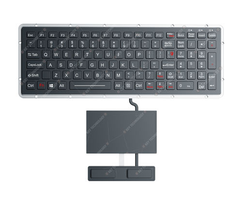 Teclado embutido - K-TEK-M327KP-FN-BL-IT-ML-DWP+TP80-DML-DWP+2KEY - Key Technology China Limited - com teclas mecânicas / 101 teclas / mouse integrado com 2 teclas