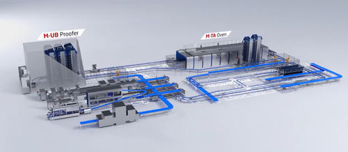 Linha de produção de alimentos para bolos e tortas - MECAFLEX - Mecatherm S.A. - para produtos multicamadas / automática