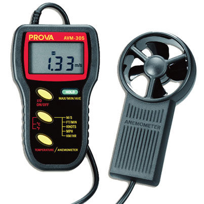 Termo-anemômetro de hélice - AVM-305 - TES Electrical Electronic Corp. - portátil / digital
