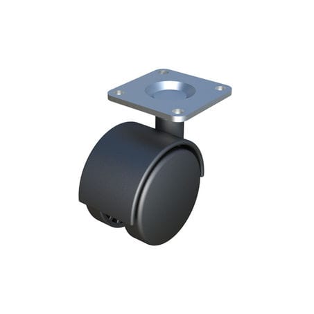 Rodízio fixo - RSIP - ISC PLASTIC PARTS - com placa de fixação / para móveis / em aço