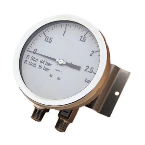 Manômetro diferencial - RIB810 series - Riels Instruments - com mostrador analógico / com rosca / em aço inoxidável