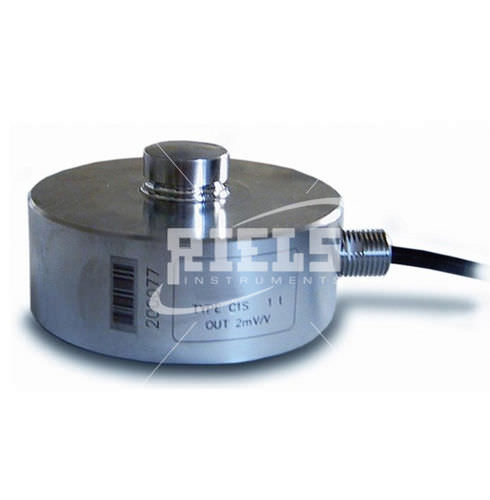Célula de carga de compressão - CBS - Riels Instruments - tipo botão / strain gauge / 2 mV/V
