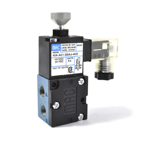 Válvula direcional pneumática tipo poppet - 45 series - MAC Valves - acionada por solenoide / de ação direta / de 4/2 vias