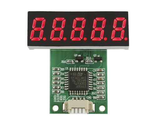 Display de LED - LDP-M3104RI-UR - LUMEX - de 5 dígitos / de 7 segmentos / industrial