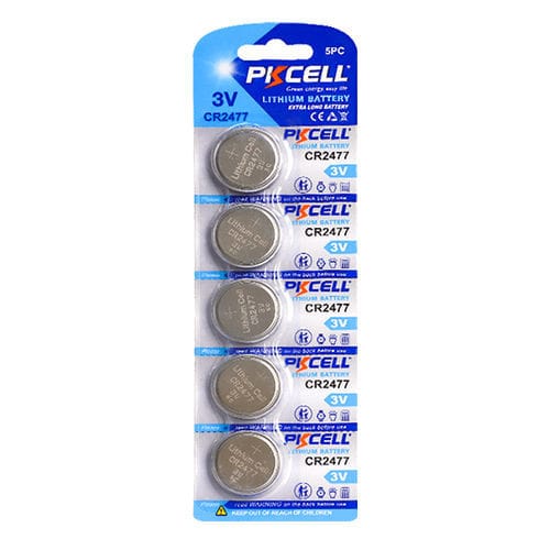Bateria de lítio e dióxido de manganês - 2477 - Shenzhen PKCELL Battery Co. Ltd - redonda / CR / 3 V