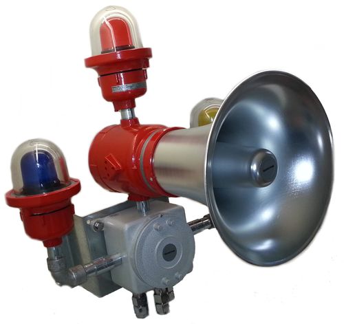 Sinalizador sonoro para alarme com luz LED - COMBINAZIONI OTTICHE ACUSTICHE ALLUMINIO - KROMA MEC SRL - com luz de xênon / com luz giratória / com flashes de luz