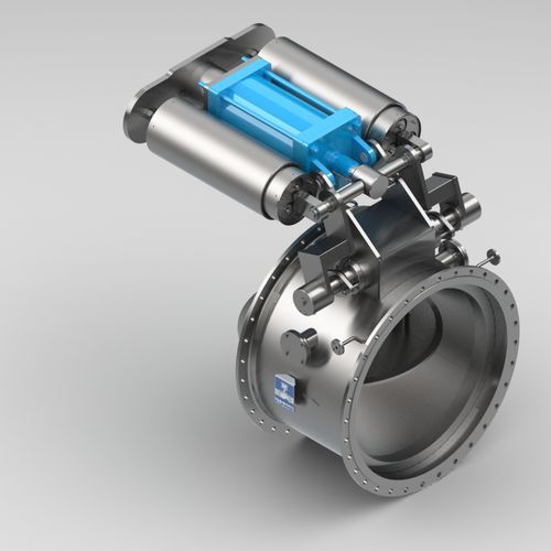 Válvula borboleta - PKIII/D - Kühme Armaturen GmbH - com acionamento pneumático / de bloqueio / para gás