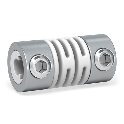 Acoplamento com espiral - FK1 series - R + W Coupling Technology - para eixo / miniatura / em aço inoxidável