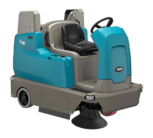Varredeira para operador a bordo - S16 - Tennant - a bateria / para ambiente interno / para ambiente externo