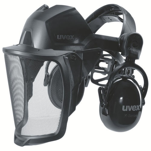 Protetor facial em aço inoxidável - PHEOS 9790215  - UVEX - com proteções auditivas / de tela metálica