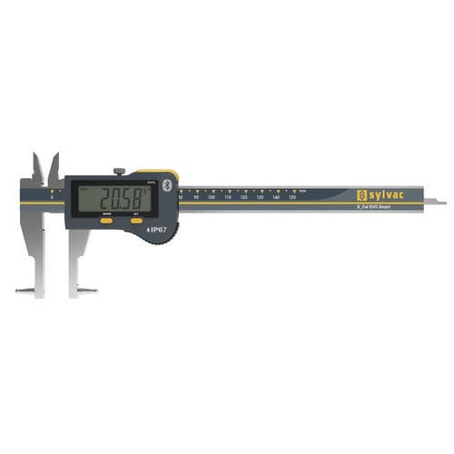 Paquímetro digital - S_Cal EVO Smart Point Jaws - SYLVAC - em aço inoxidável / com transmissão de dados / com conexão sem fio
