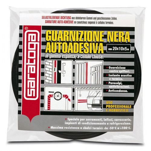 Fita adesiva em borracha - BLACK SELF - Saratoga Int Sforza - em espuma / preta / industrial