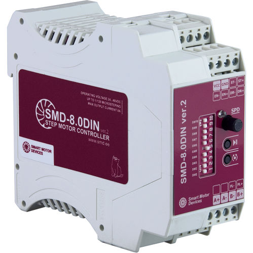 Controlador de motor de micropasso - SMD-8.0DIN ver.2 - Smart Motor Devices - de passo de 2 fases / CC / com entradas digitais