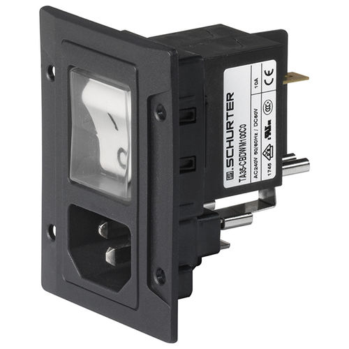 Módulo de entrada de alimentação com interruptor - DG11 series - SCHURTER - integrado / IEC com interruptor de alimentação de 2 polos