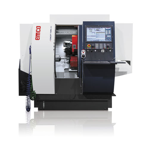 Torno CNC - CONCEPT TURN 460 - EMCO GmbH - de 2 eixos / com barramento inclinado / 12 ferramentas